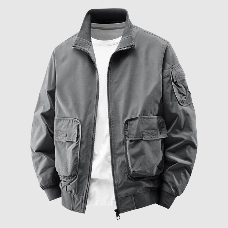 Amawinc Veste Homme Imperméable Résistante À L Usure Avec Col Montant Et Poches Avant Pratiques Pour Tous Temps