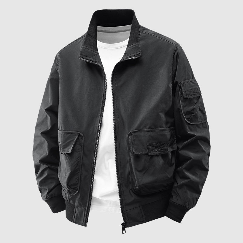 Amawinc Veste Homme Imperméable Résistante À L Usure Avec Col Montant Et Poches Avant Pratiques Pour Tous Temps