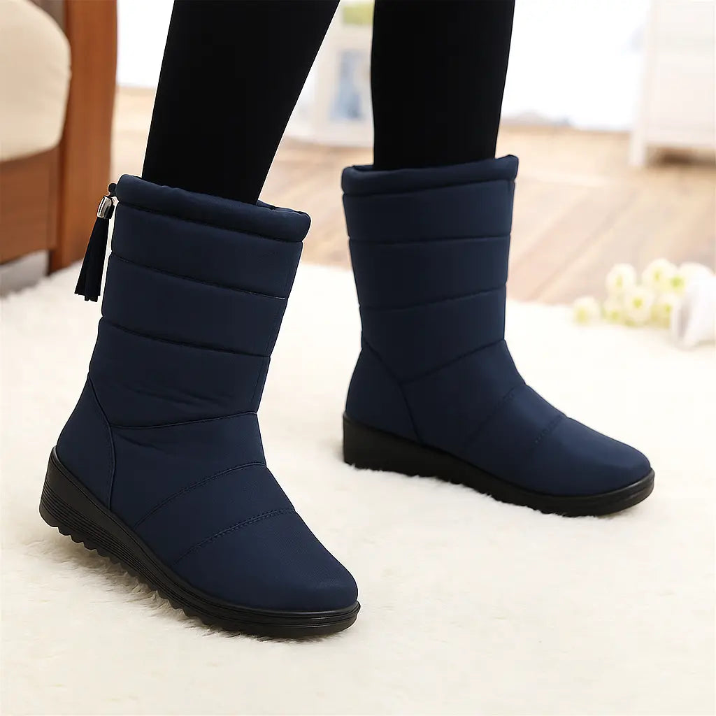 Bottes D'Hiver Imperméables Pour Femmes Confort Chaud Élégantes Idéales Pour Neige Et Pluie