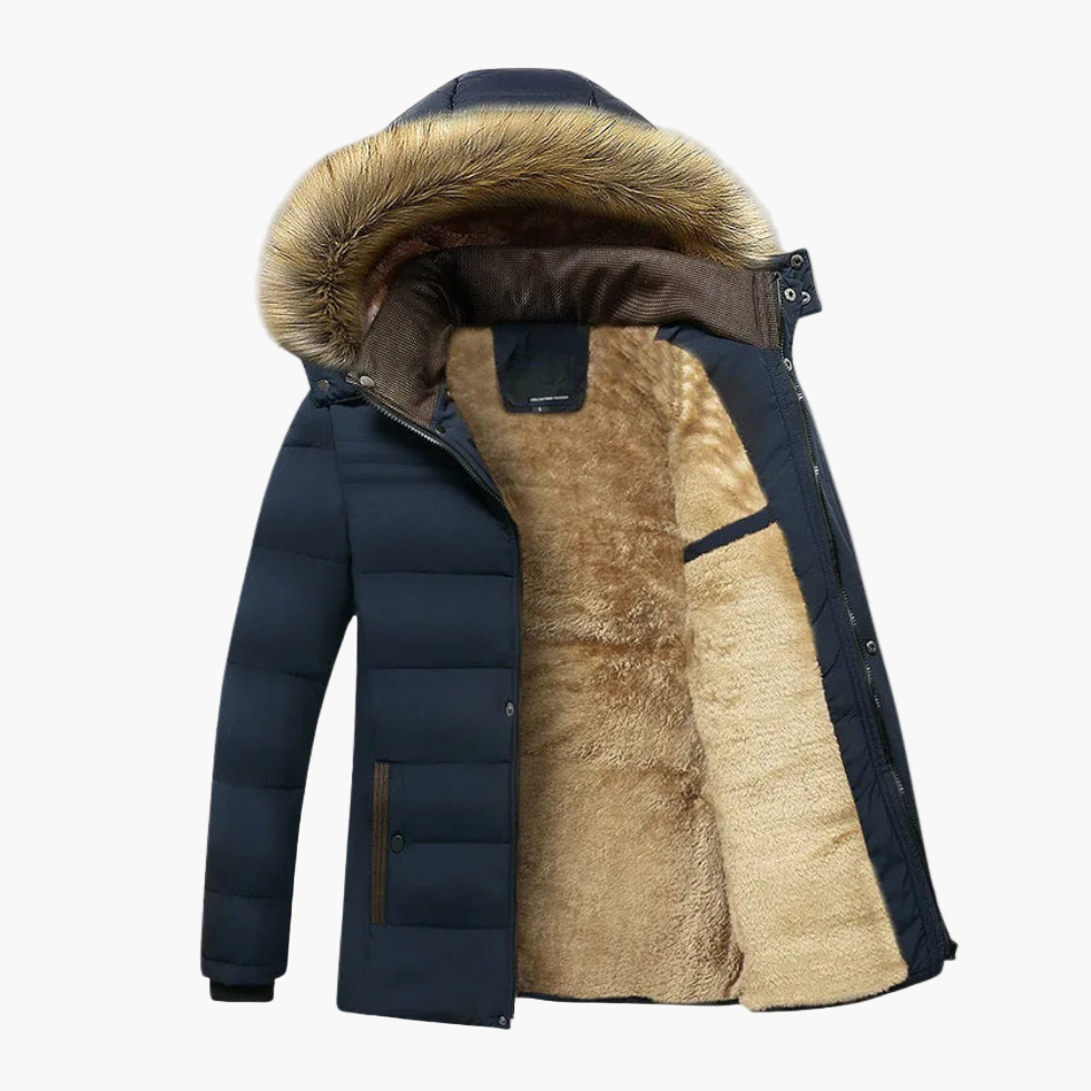 Manteau Hiver Pour Homme Parka Robuste Avec Doublure Fourrure Capuche Isolation Chaude