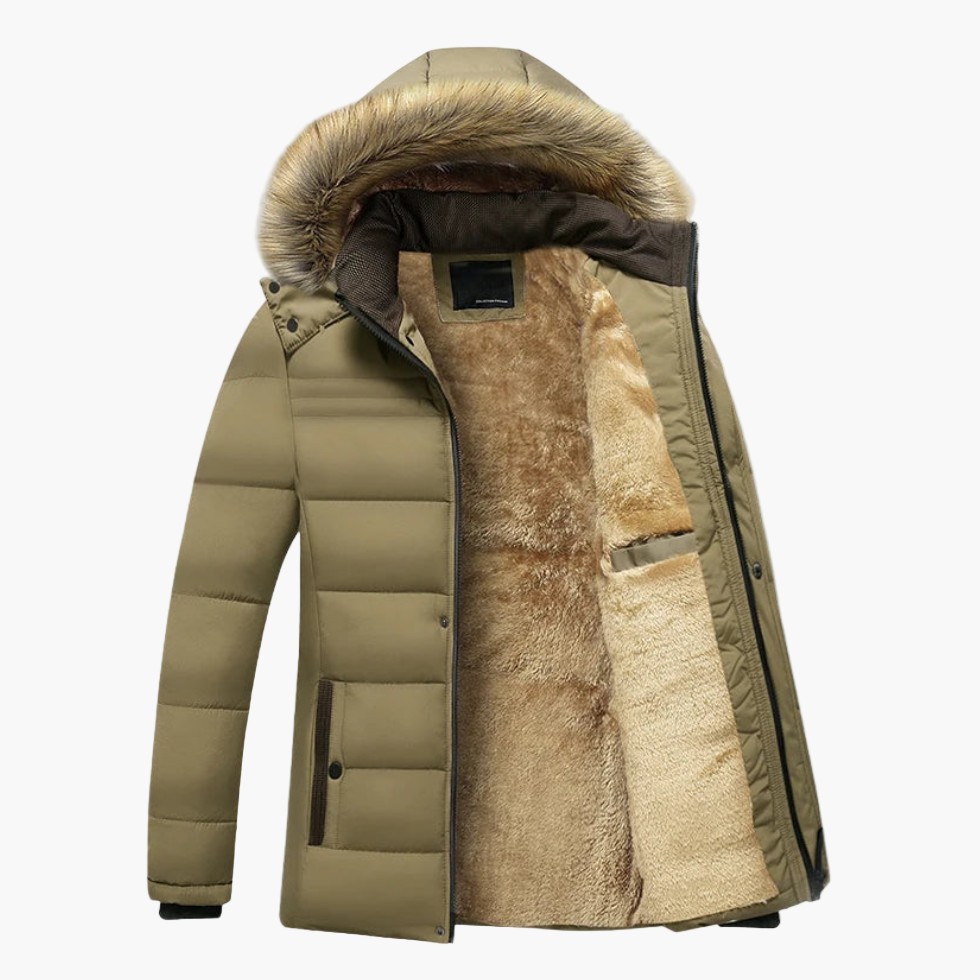 Manteau Hiver Pour Homme Parka Robuste Avec Doublure Fourrure Capuche Isolation Chaude