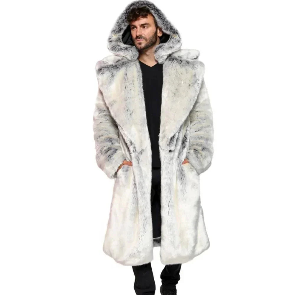 Manteau Long Capuche En Fourrure De Chinchilla Pour Homme Tissavel Fourrure Française Luxe Hiver