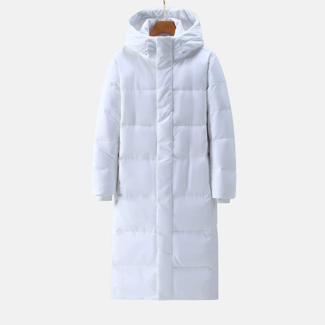 Manteau Long à Capuche Matelassé pour Homme en Mélange Nylon pour Hiver Chaud et Décontracté Style Urbain