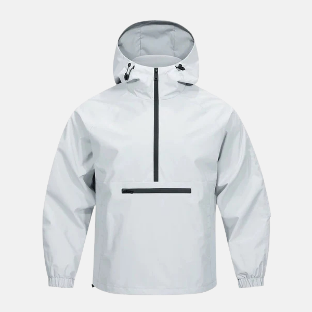 Veste Anorak Homme en Mélange Polyester Capuche Mi Longue Coupe Décontractée pour Automne