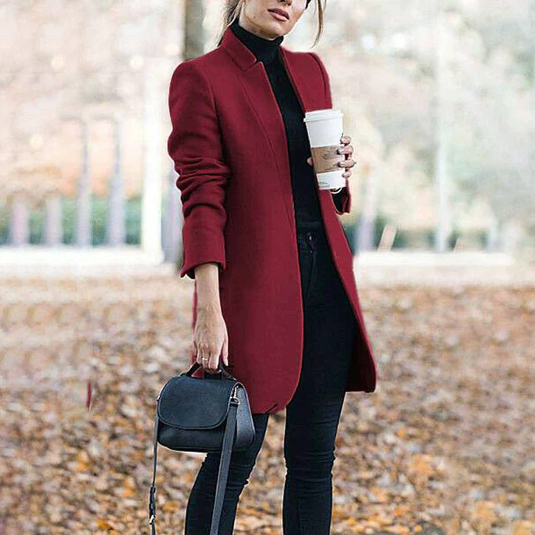 Bella Manteau Hiver Classique Taillé Revers Pour Femmes Amawinc Silhouette Professionnelle Chic Chaud