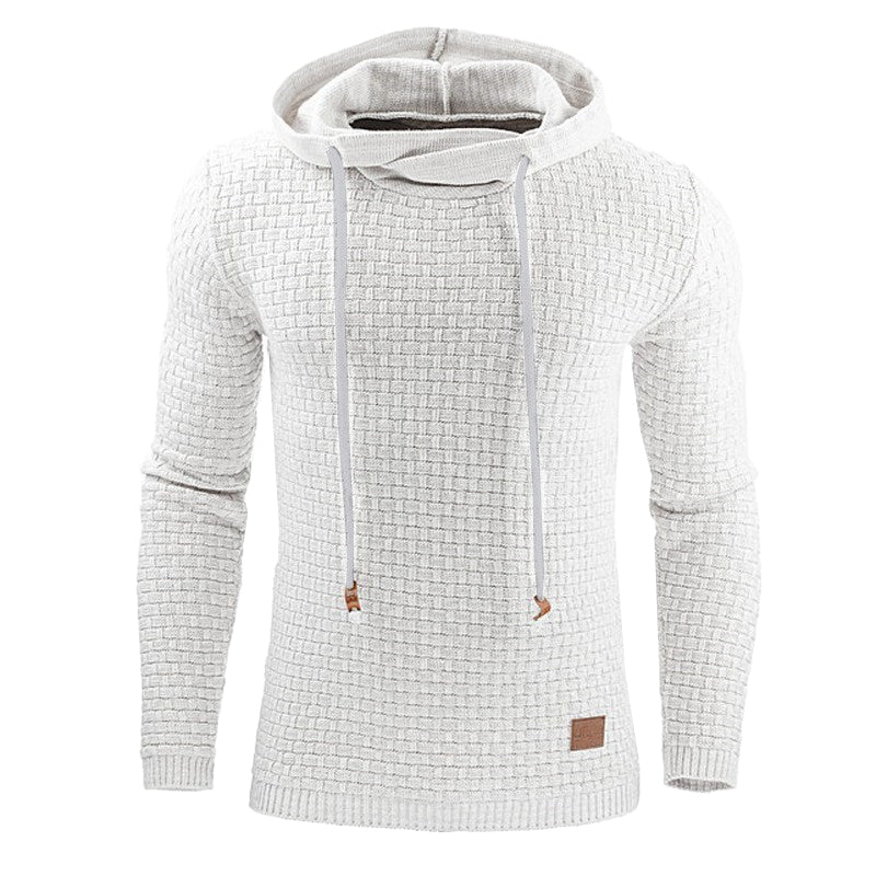 Amawinc Hoodie Tricot Gaufre Pour Homme Avec Cordons Et Coupe Structure Confortable Hivernale