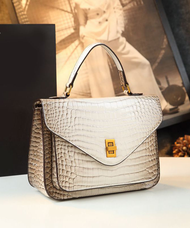 Sac fourre-tout en cuir de veau gaufré abricot pour femme - Amawinc