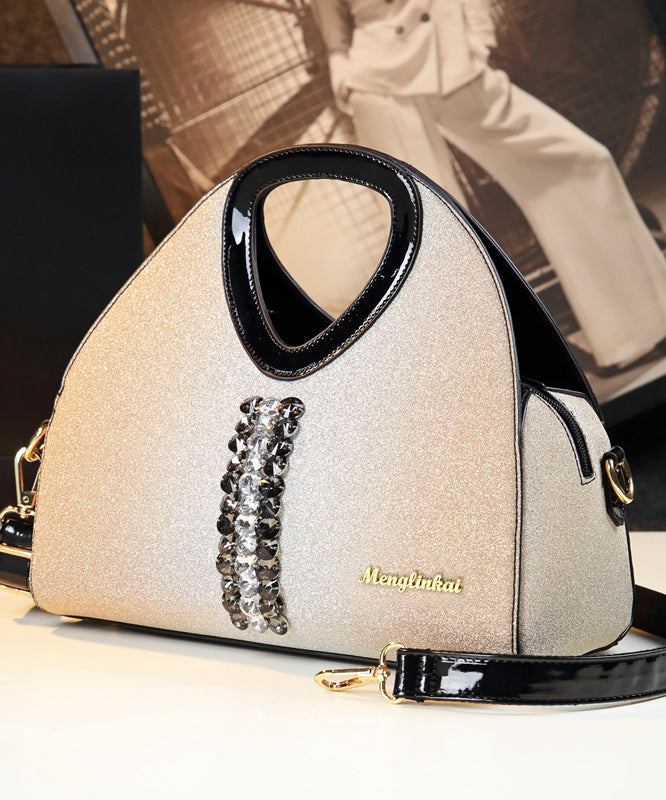 Sac fourre-tout grande capacité en similicuir pour femme, motif abricot et zircon - Amawinc