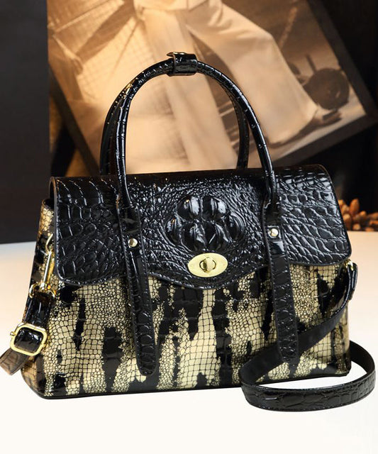Sacs à main en similicuir noir pour femme, motif serpentine durable - Amawinc