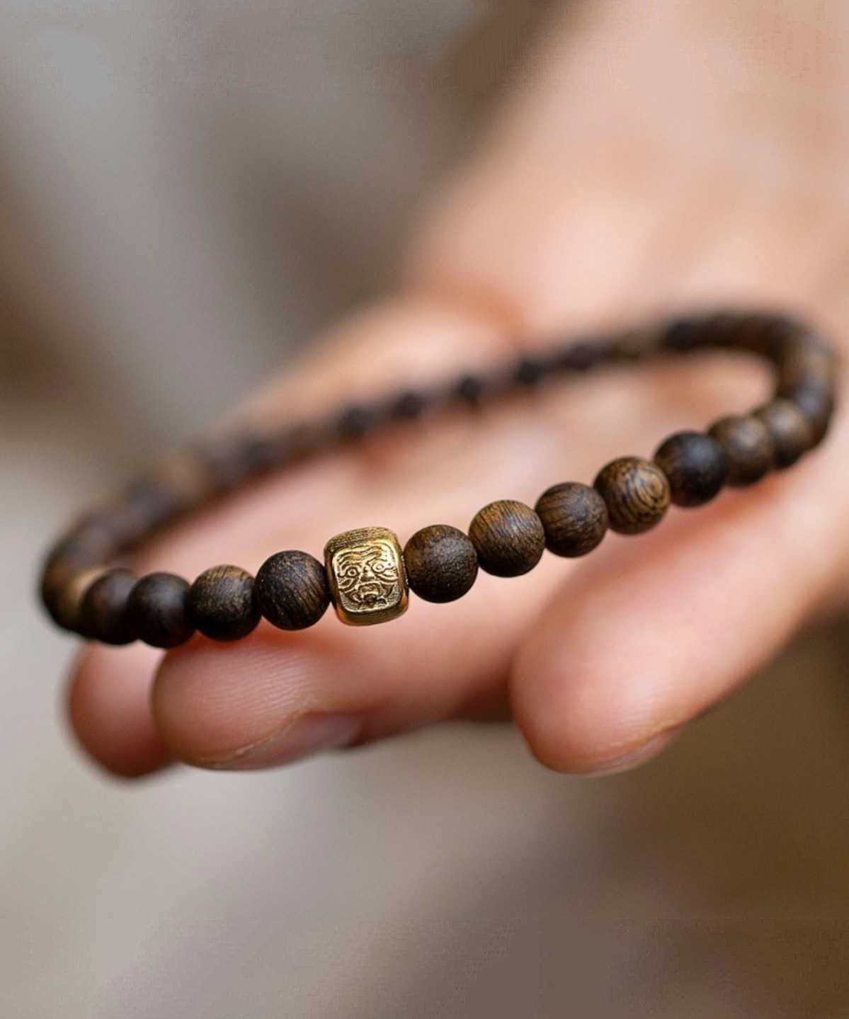 Bracelet en argent sterling marron avec perles dorées pour femme - Amawinc