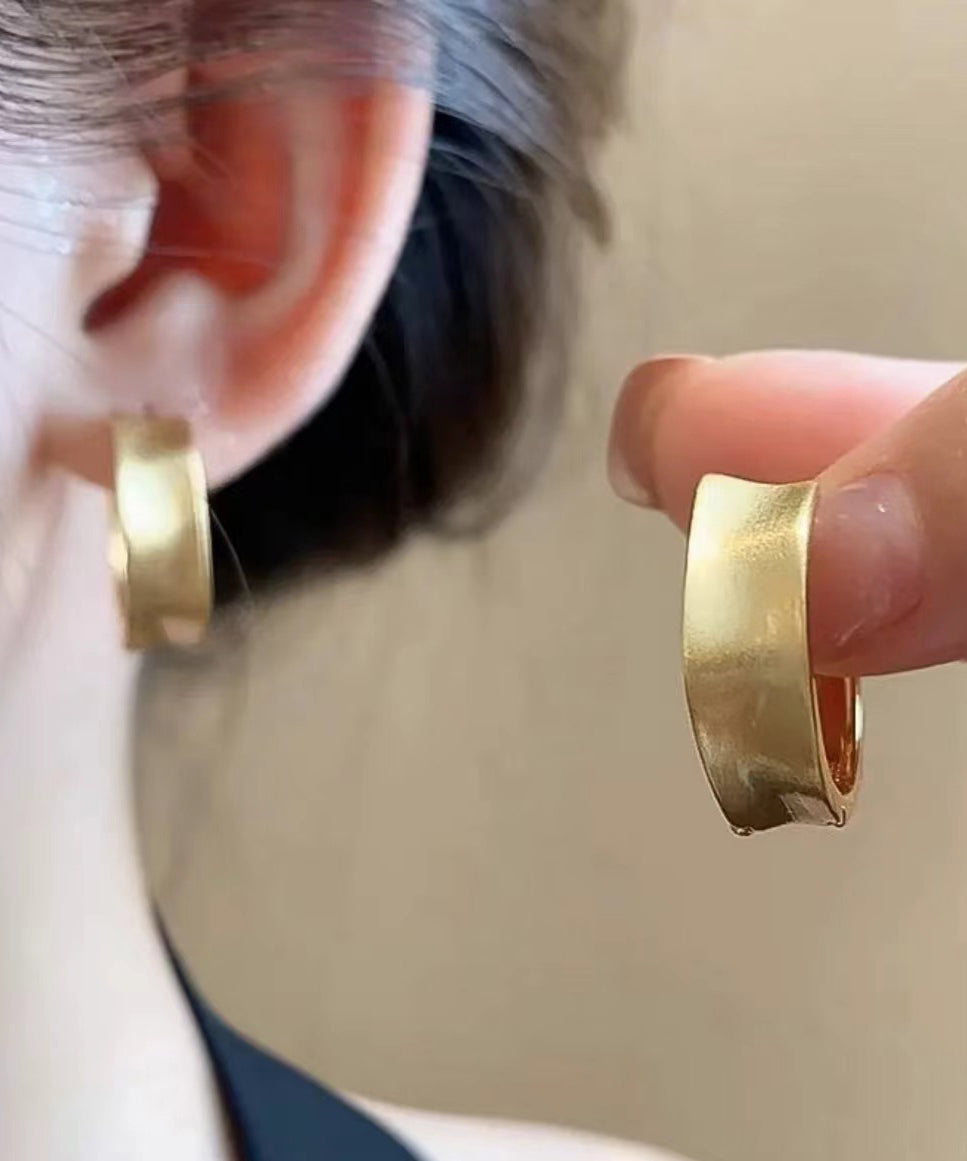 Boucles d'oreilles créoles en fil de cuivre doré pour femme - Amawinc