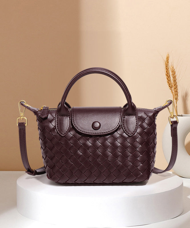 Sac fourre-tout en cuir solide et durable pour femme, tissage mûrier - Amawinc