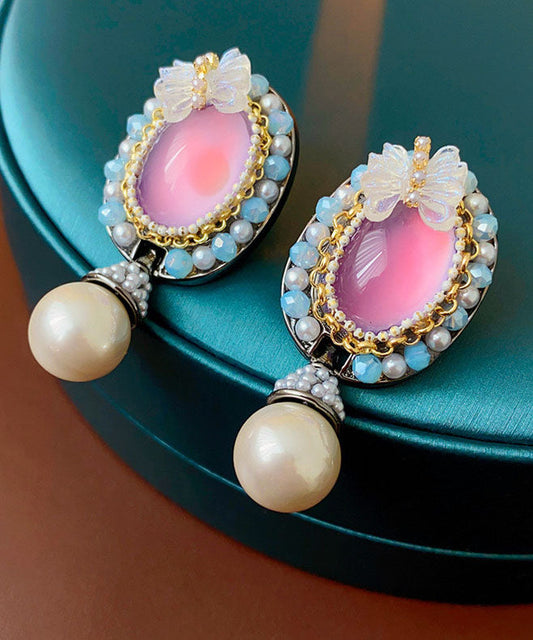 Boucles d'oreilles papillon en résine et cristal violet pour femme, alliage acrylique - Amawinc