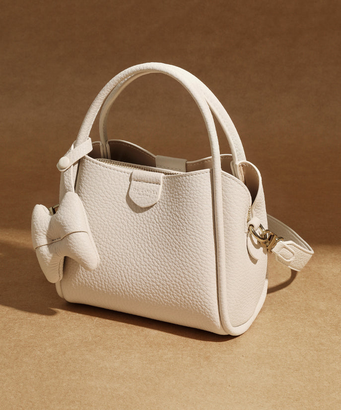 Sac fourre-tout polyvalent en similicuir blanc pour femme - Amawinc