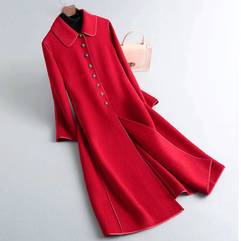 Manteau Long Réversible Pour Femme Amawinc À Col Rond Coupe En A Élégante Et Polyvalente Pour Automne Et Hiver