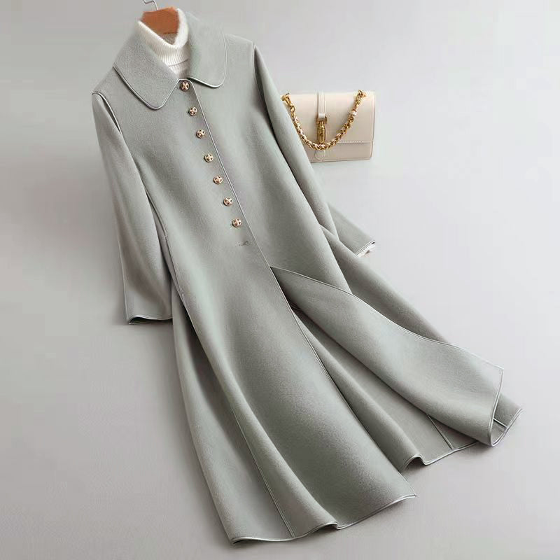 Manteau Long Réversible Pour Femme Amawinc À Col Rond Coupe En A Élégante Et Polyvalente Pour Automne Et Hiver
