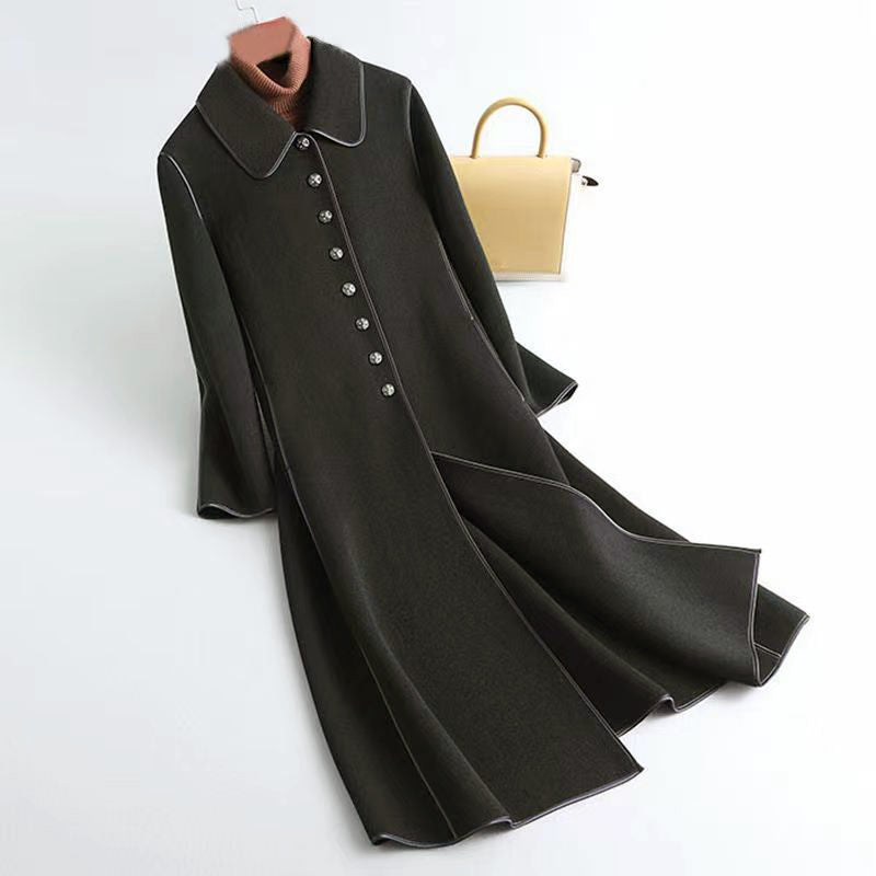 Manteau Long Réversible Pour Femme Amawinc À Col Rond Coupe En A Élégante Et Polyvalente Pour Automne Et Hiver