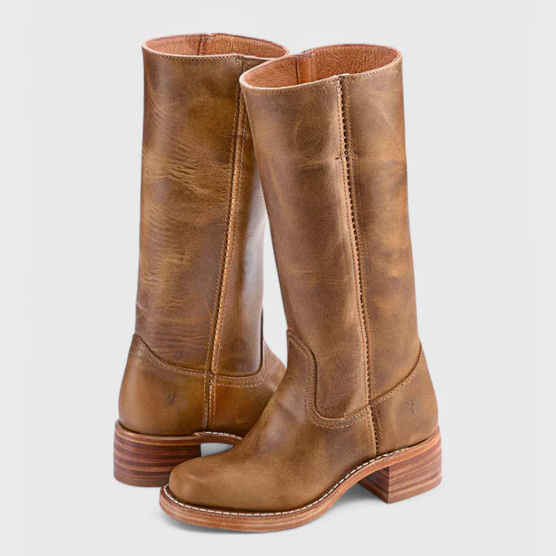 Amawinc Bottes Western Hautes Pour Femmes Avec Bout Carré À Enfiler Confort Quotidien Denim Jupes Robes
