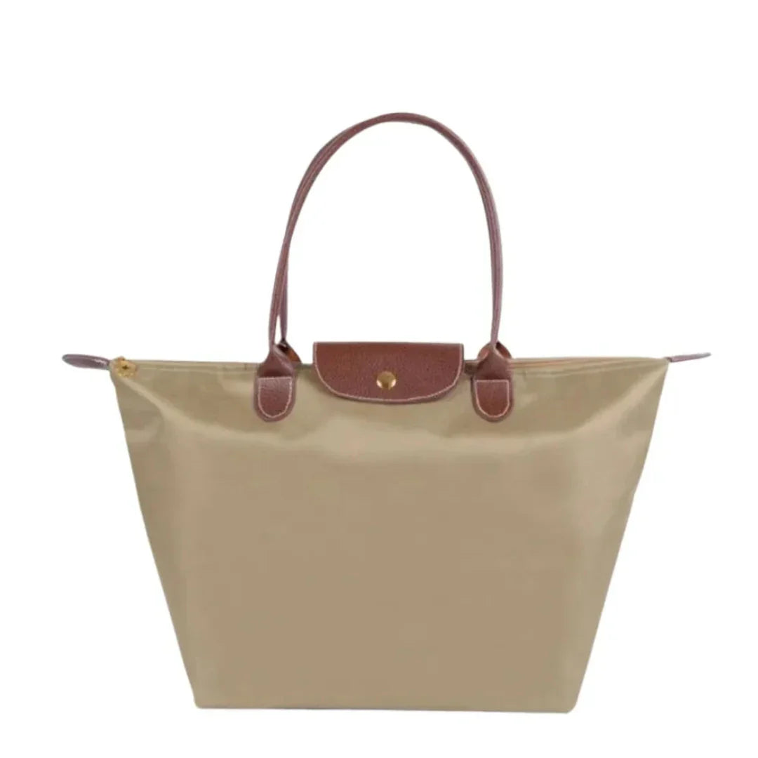 Waylynn Sac Cabas Pliable Pour Femmes En Nylon Résistant À L Eau Léger Avec Poignées En Cuir