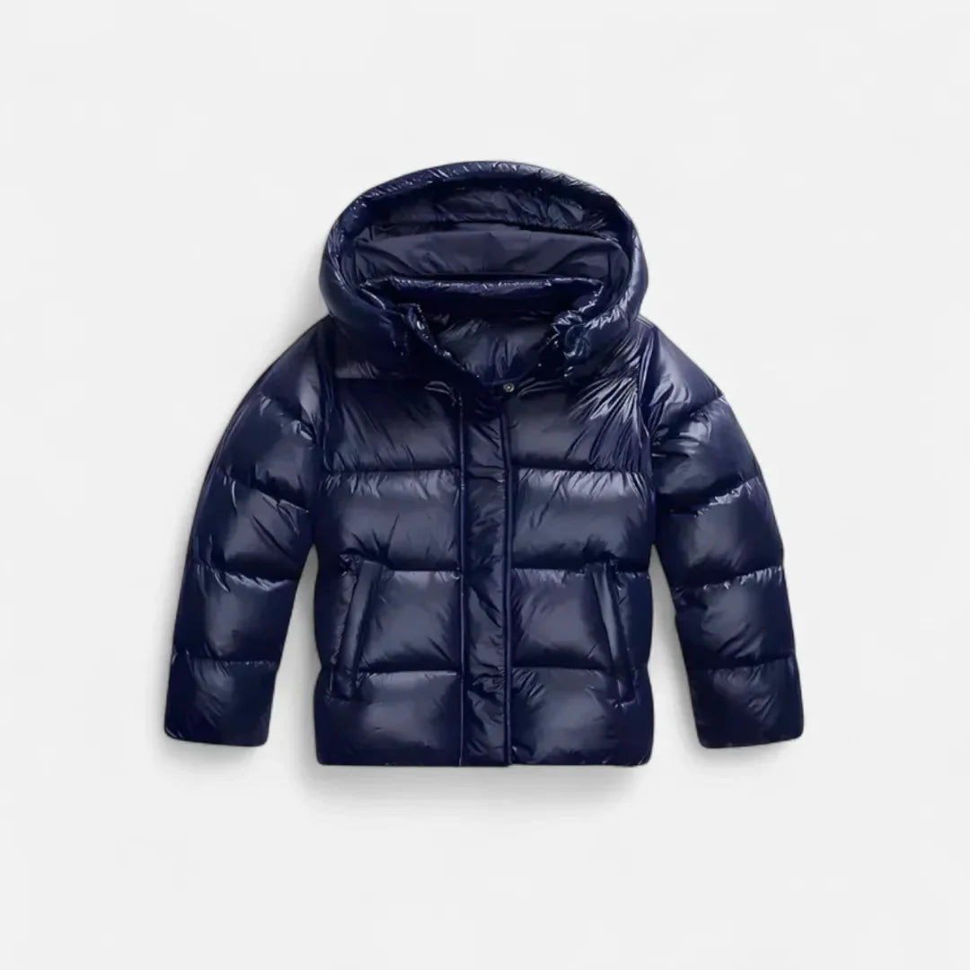 Doudoune Femme Court Matelassée À Capuche Brillante Avec Poches Latérales Coupe Slim Idéale Pour L'Hiver Chaud