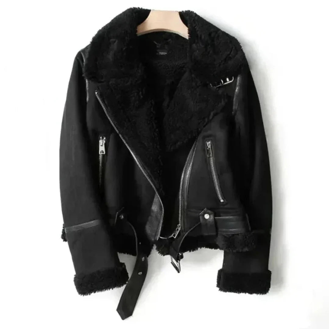 Manteau En Cuir Pour Femme Avec Doublure Sherpa Luxe Et Chaleur Intemporelle Confort Supérieur