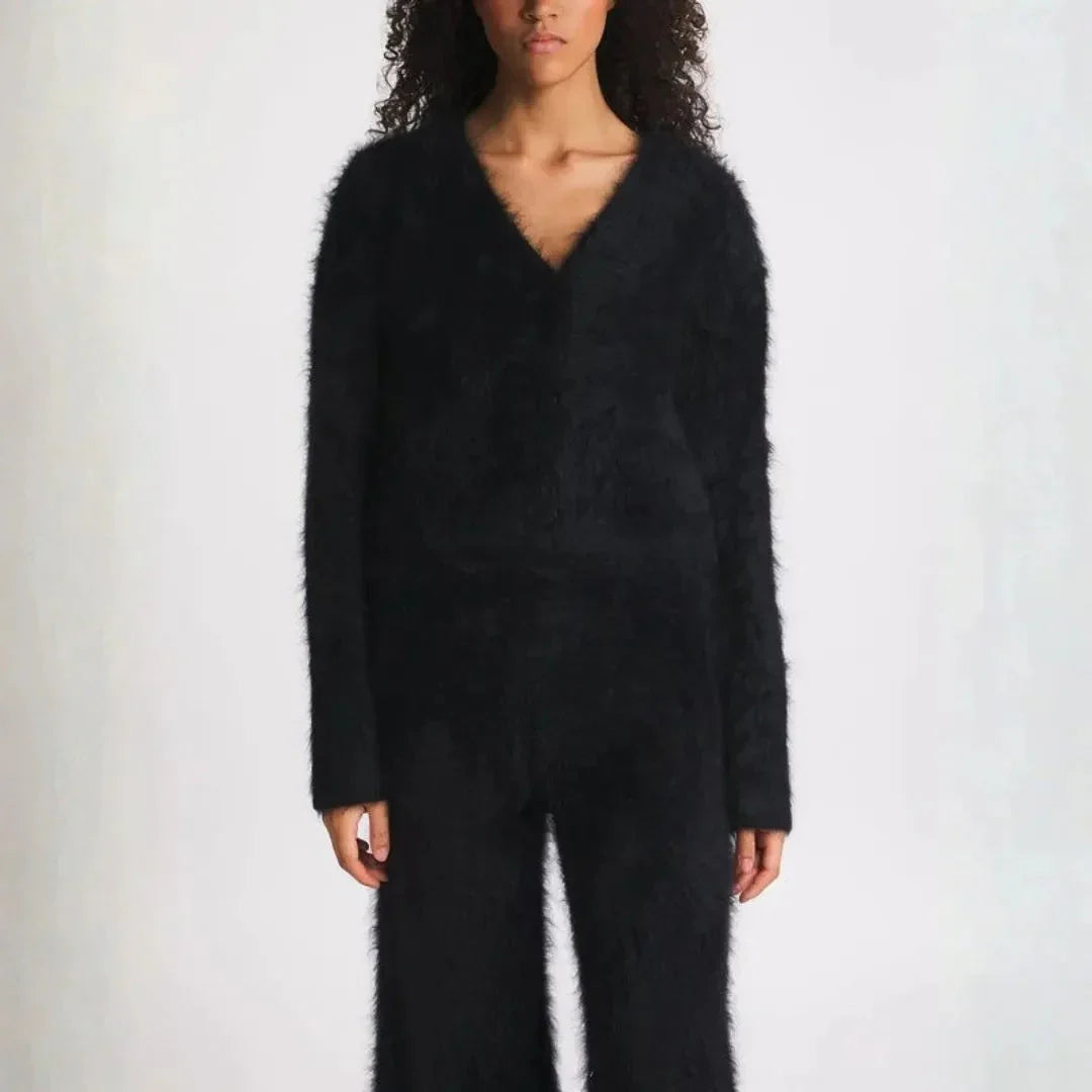 Cardigan Oversize En Maille Peluche Pour Femme Douillet Avec Fausse Cachemire Et Silhouette Décontractée