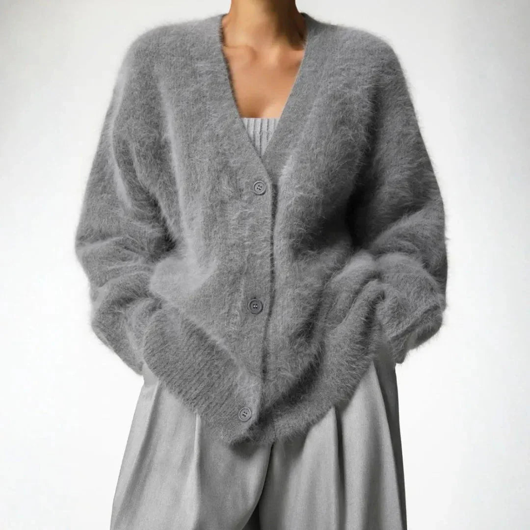 Cardigan Oversize En Maille Peluche Pour Femme Douillet Avec Fausse Cachemire Et Silhouette Décontractée