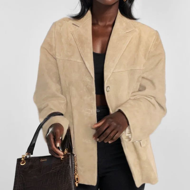 Veste Blazer Boutonnée Femme Mia Élégante Et Polyvalente Moderne Pour Bureau Et Loisirs