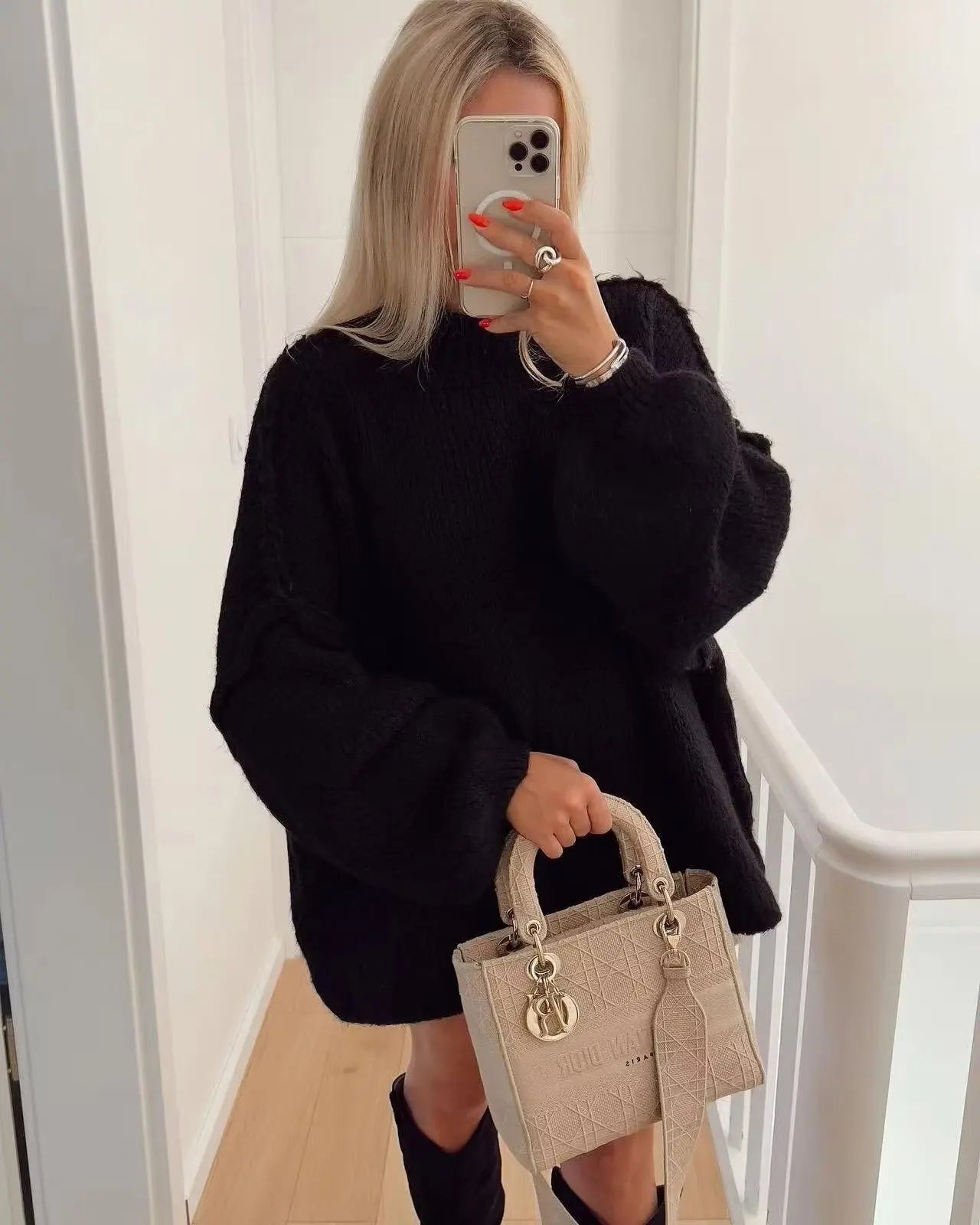 Riley Pull Femme Oversize Col Roulé Manche Longue Pour L'Hiver Confortable et Tendance