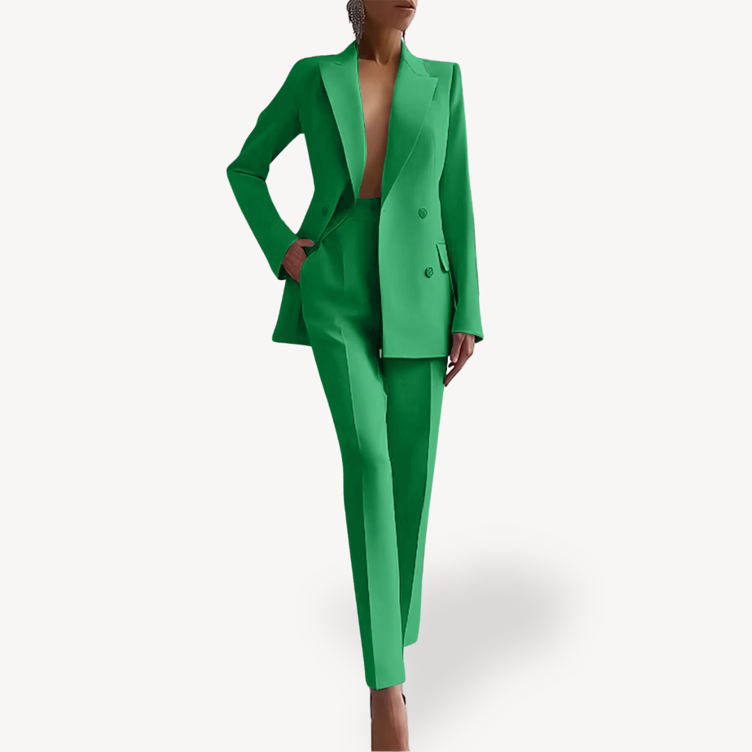 Fiona Ensemble Tailleur Femme Avec Veste Longue Structurée Amawinc Pour Femmes Professionnelles
