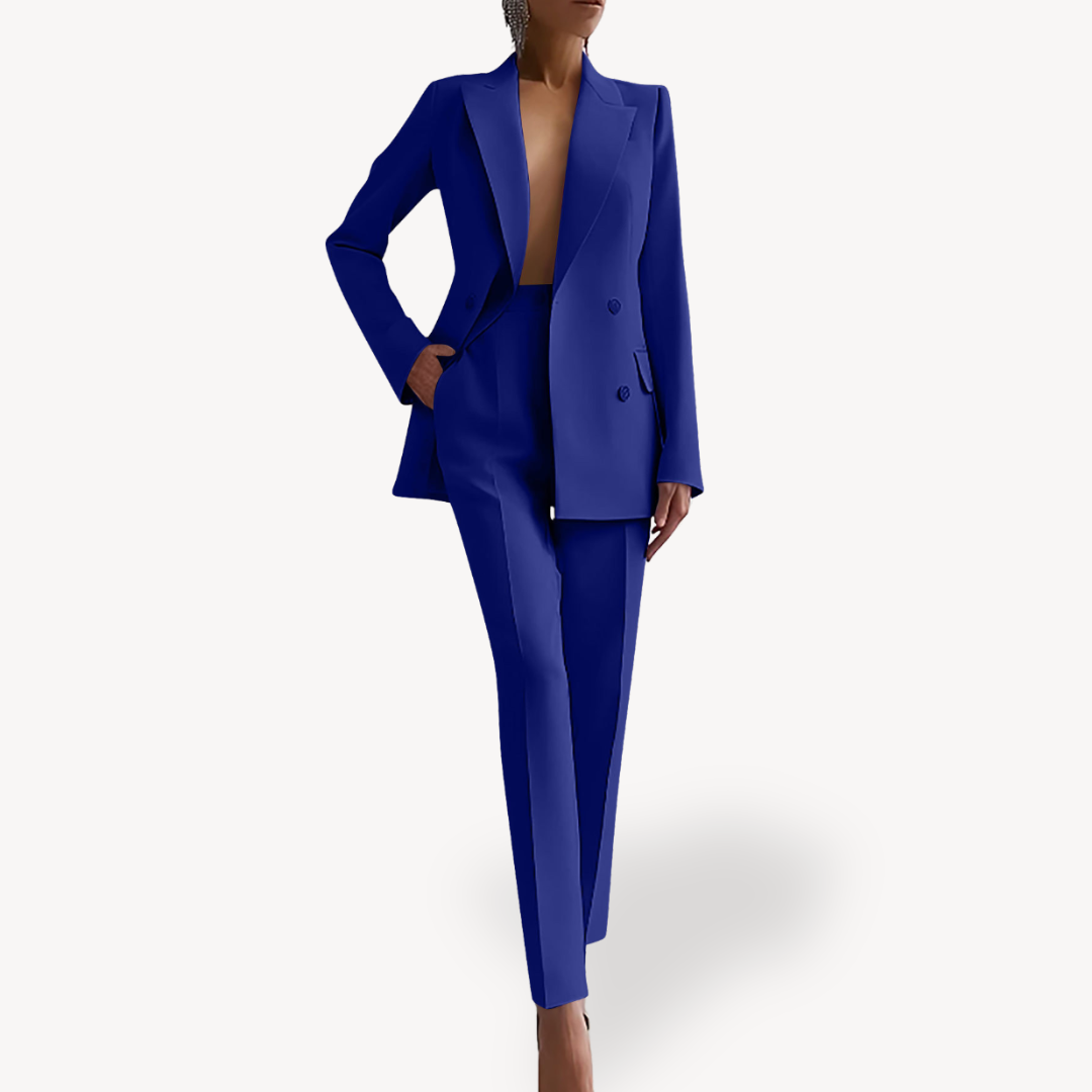 Fiona Ensemble Tailleur Femme Avec Veste Longue Structurée Amawinc Pour Femmes Professionnelles