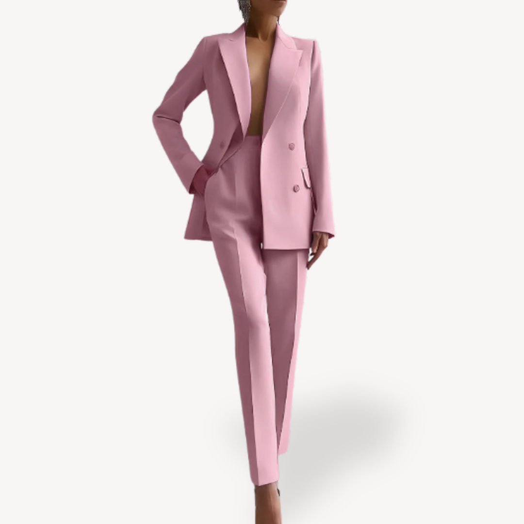 Fiona Ensemble Tailleur Femme Avec Veste Longue Structurée Amawinc Pour Femmes Professionnelles