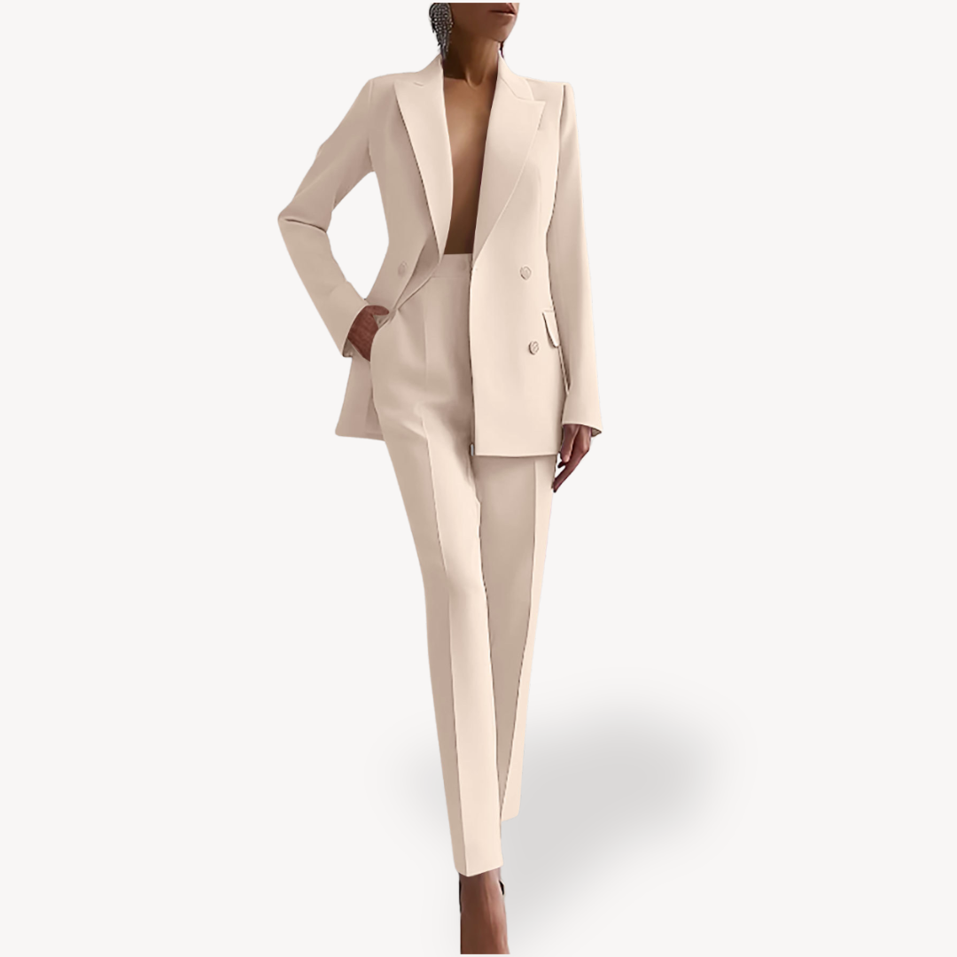 Fiona Ensemble Tailleur Femme Avec Veste Longue Structurée Amawinc Pour Femmes Professionnelles