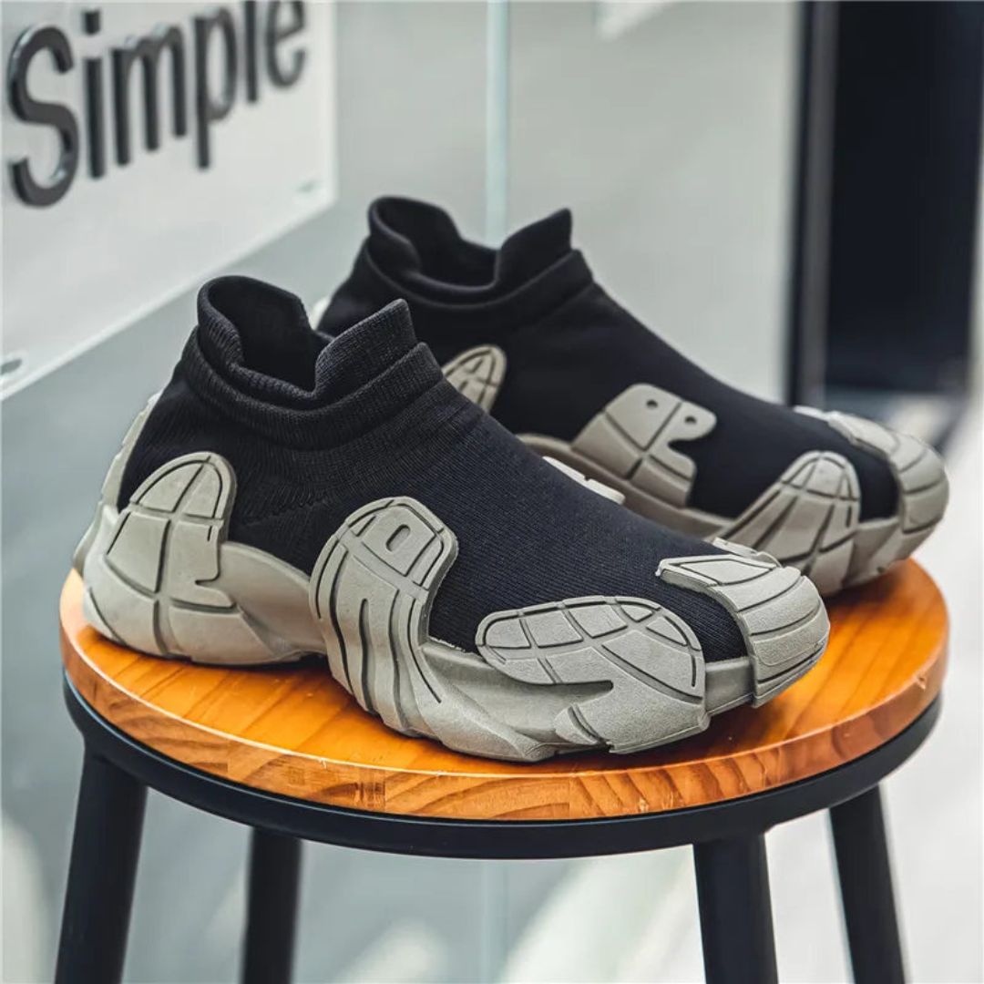 Baskets Sans Lacets Tricot Xander Design Futuriste Empeigne Respirante Semelle Extérieure Robuste