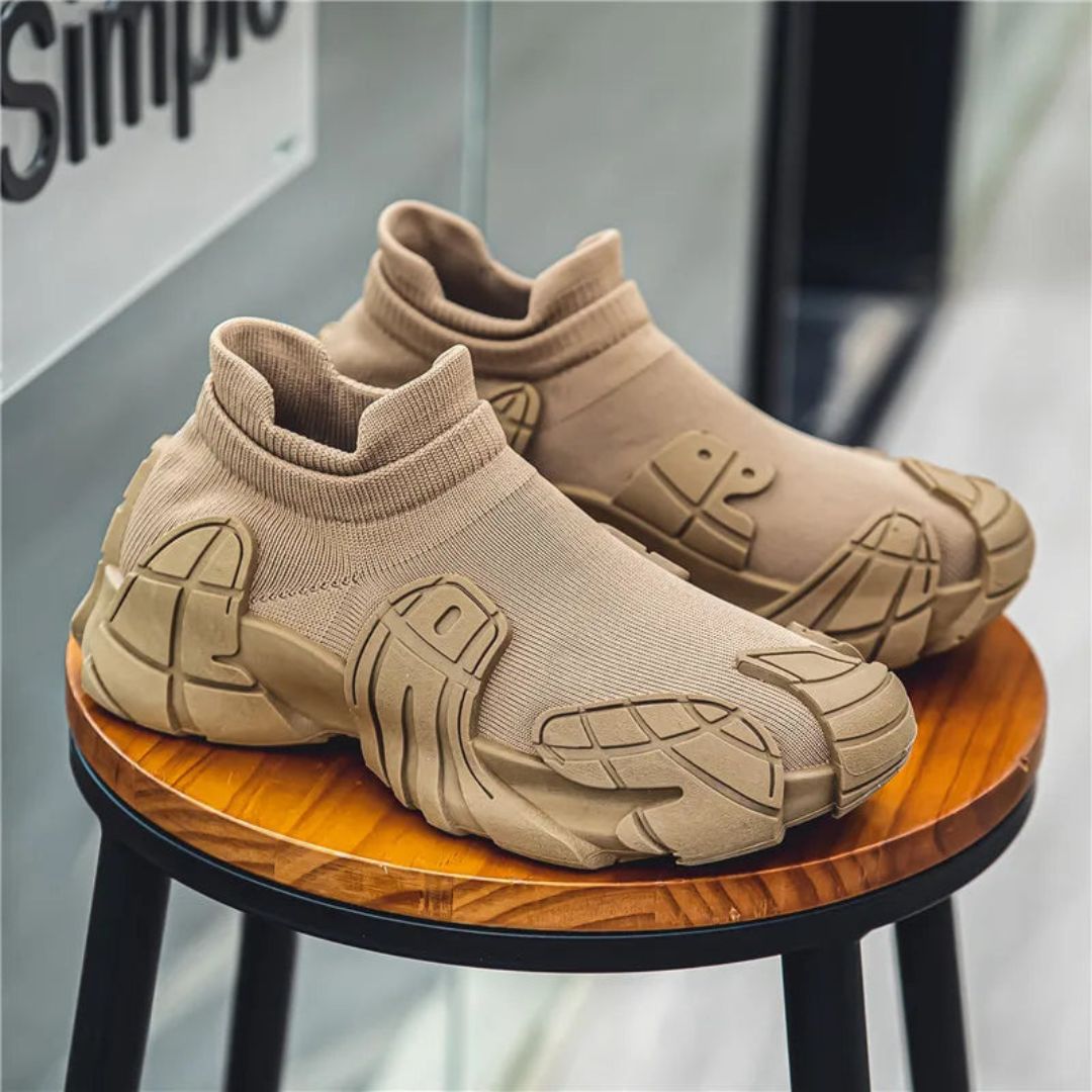 Baskets Sans Lacets Tricot Xander Design Futuriste Empeigne Respirante Semelle Extérieure Robuste