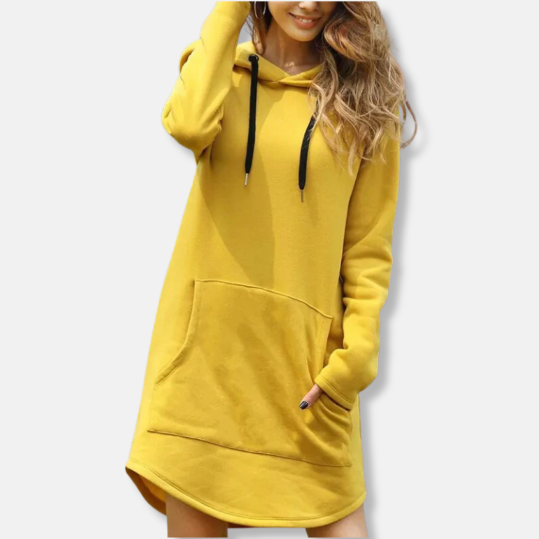 Robe À Capuche Pour Femme Décontractée En Mélange De Coton Avec Poches Et Manches Longues Nordisk Flair