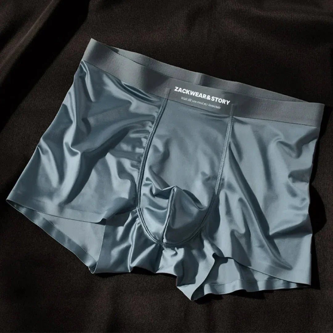 Zack Ice Silk Boxer Briefs Stretch Ultra Doux Confort Toute La Journée Soutien Contour Poche