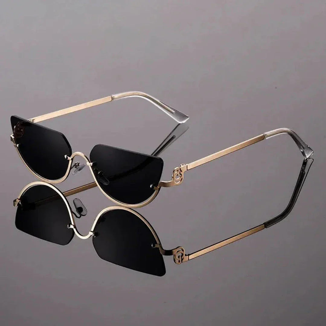 Lunettes De Soleil Cat Eye Teintées Avec Monture Sans Cadre Pour Style Rétro Moderne Et Audacieux