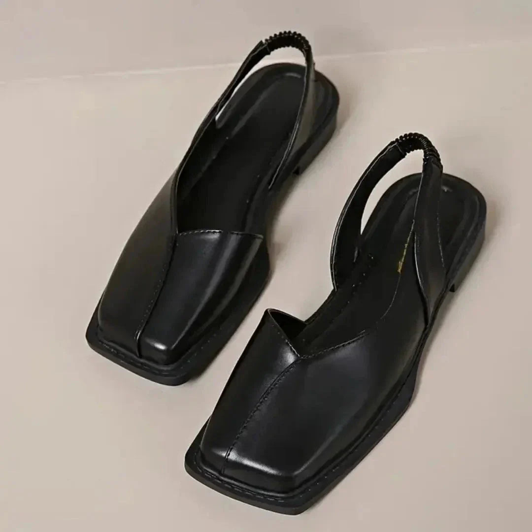 Zara Sandales Plates À Bout Carré À Bride Arrière Pour Femme Confort Moderne Et Élégante