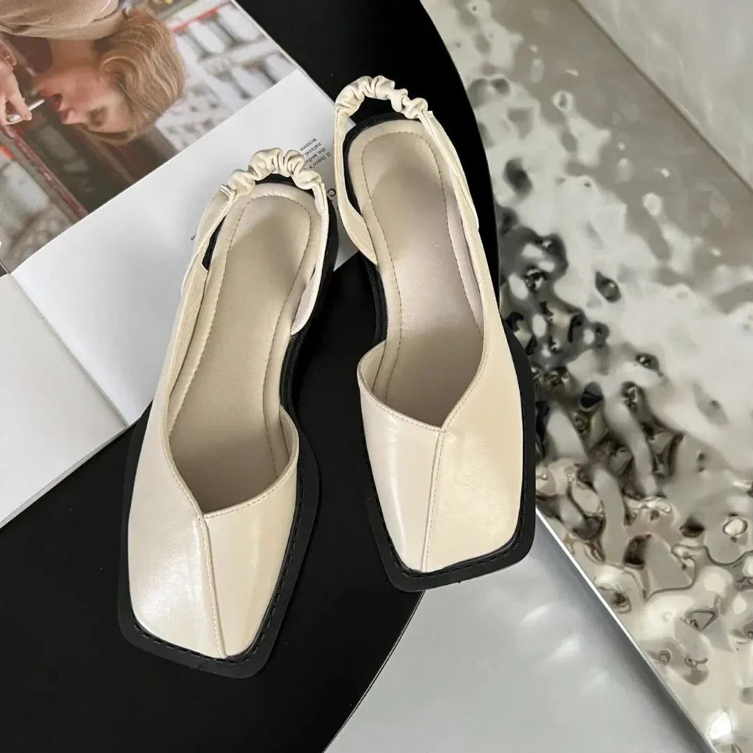 Zara Sandales Plates À Bout Carré À Bride Arrière Pour Femme Confort Moderne Et Élégante