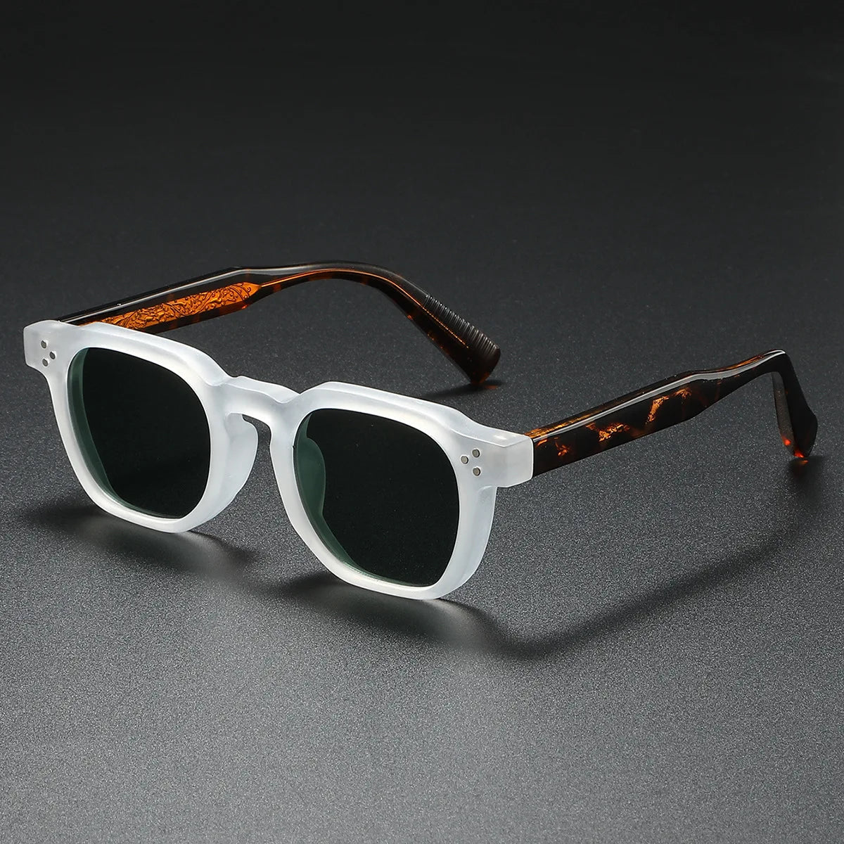 Lunettes De Soleil Blockframe Zephyr Acétate Durable Bras Texturés Protection UV400 Pour Quotidien