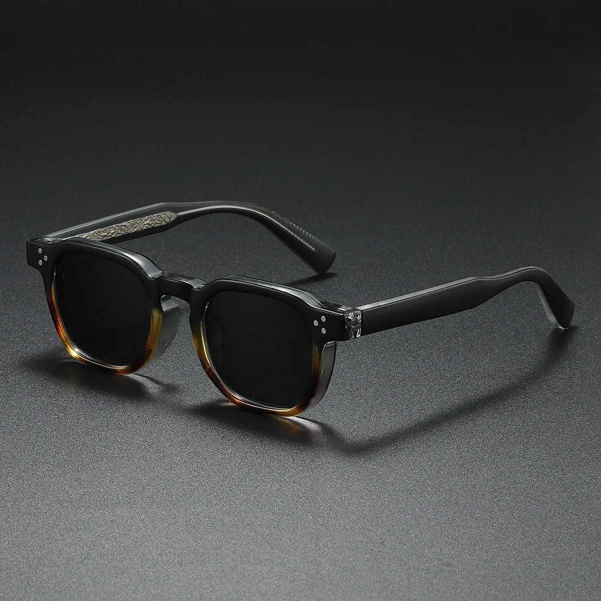 Lunettes De Soleil Blockframe Zephyr Acétate Durable Bras Texturés Protection UV400 Pour Quotidien