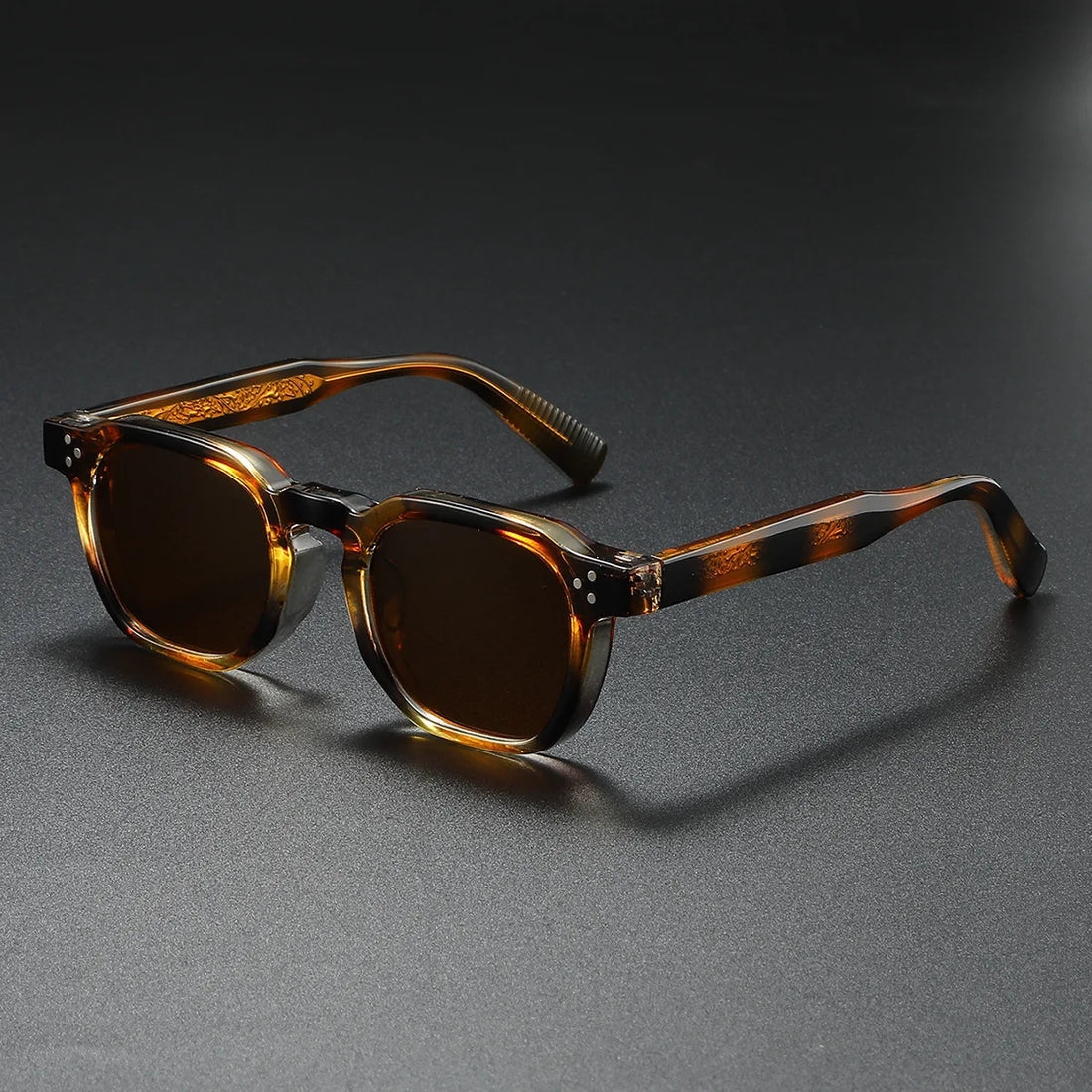 Lunettes De Soleil Blockframe Zephyr Acétate Durable Bras Texturés Protection UV400 Pour Quotidien