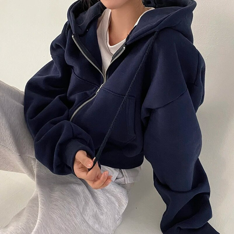 Kylie Sweat Court À Capuche Zippé Pour Femme Tendance Et Confortable Parfait Pour Le Quotidien Décontracté