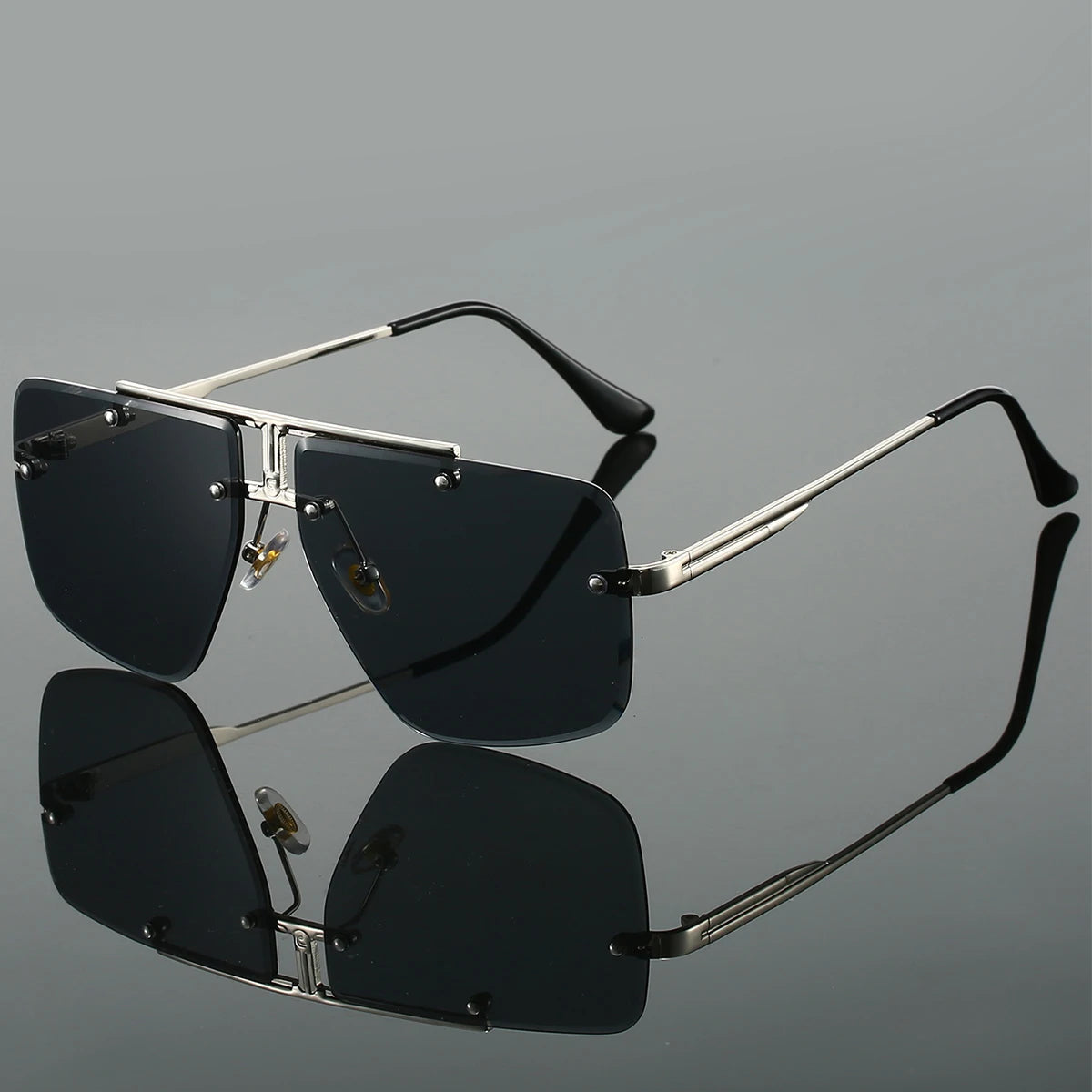 Zuri Flight Lunettes Aviateur Rimless Moderne Avec Bras en Métal Léger Et Protection UV