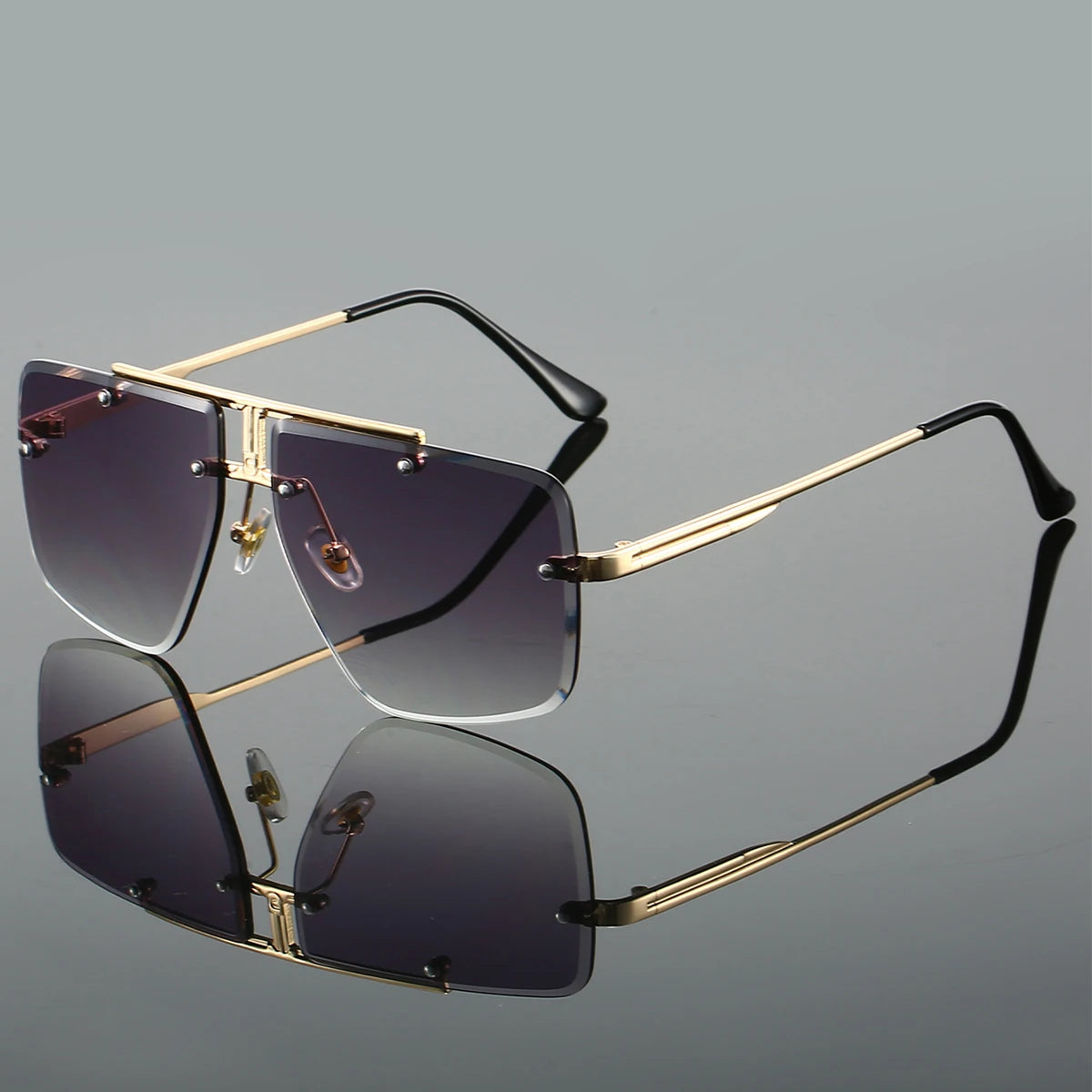 Zuri Flight Lunettes Aviateur Rimless Moderne Avec Bras en Métal Léger Et Protection UV