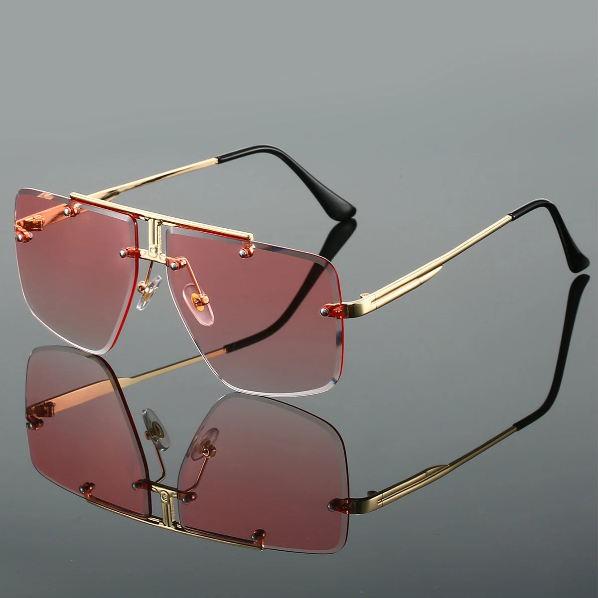 Zuri Flight Lunettes Aviateur Rimless Moderne Avec Bras en Métal Léger Et Protection UV