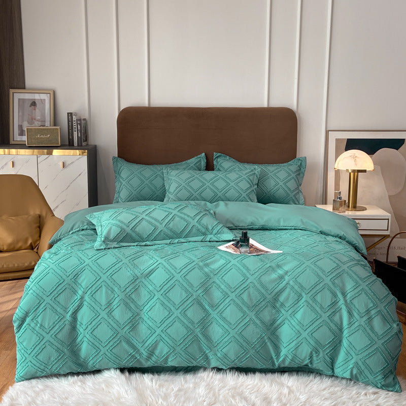Ensemble De Literie Contemporain En Coton Tufté Pour Chambre Moderne Avec Confort Doux Et Texture Élégante