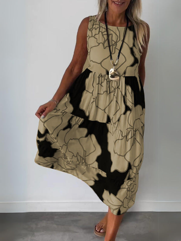 Damenkleid von Fudus: ärmellos, mit Print und Schnürung