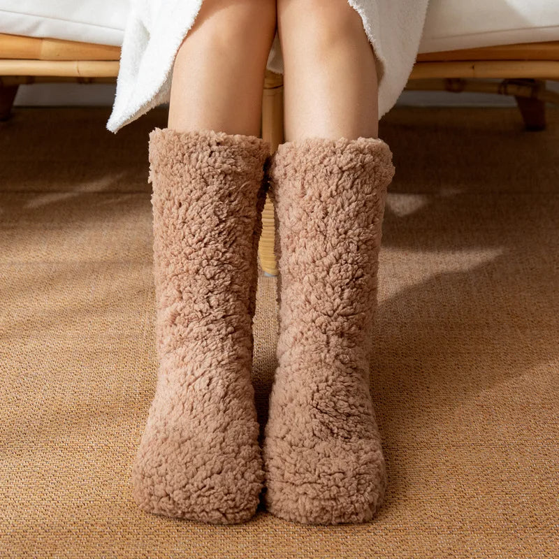 Isabella Plush Chaussettes Chausssons Décontractés Mi Mollet Doux Intérieur En Peluche Pour Confort À Domicile